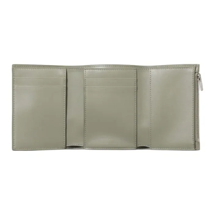 CELINE Leather Wallet Women's Green Clay-3
