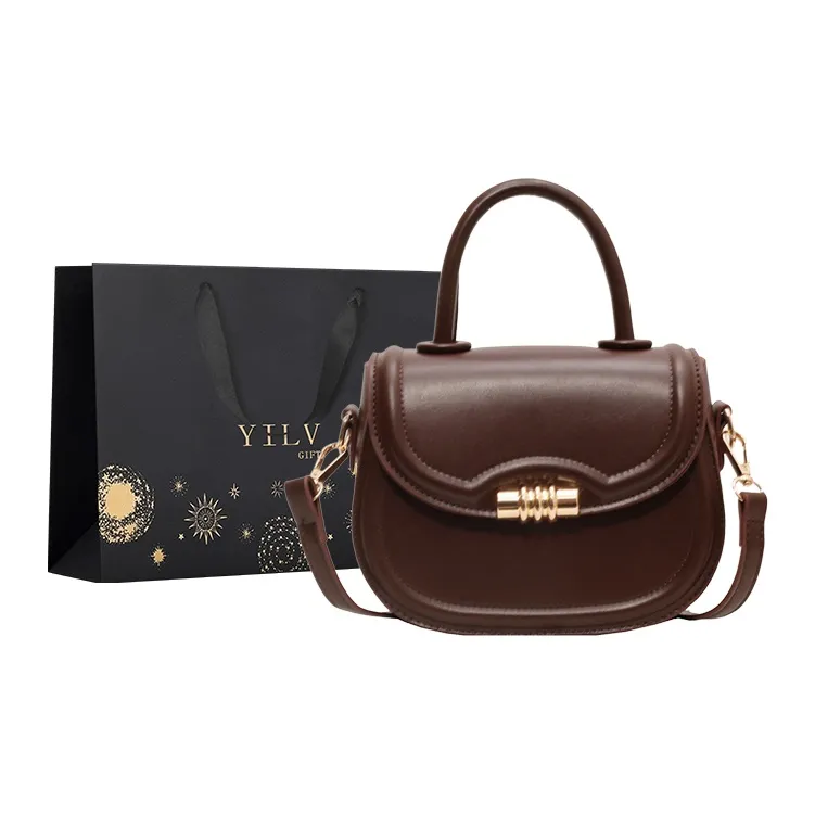 Yi Brigade PU Handbag Women's Black/Coffee/Brown/Burgundy-8