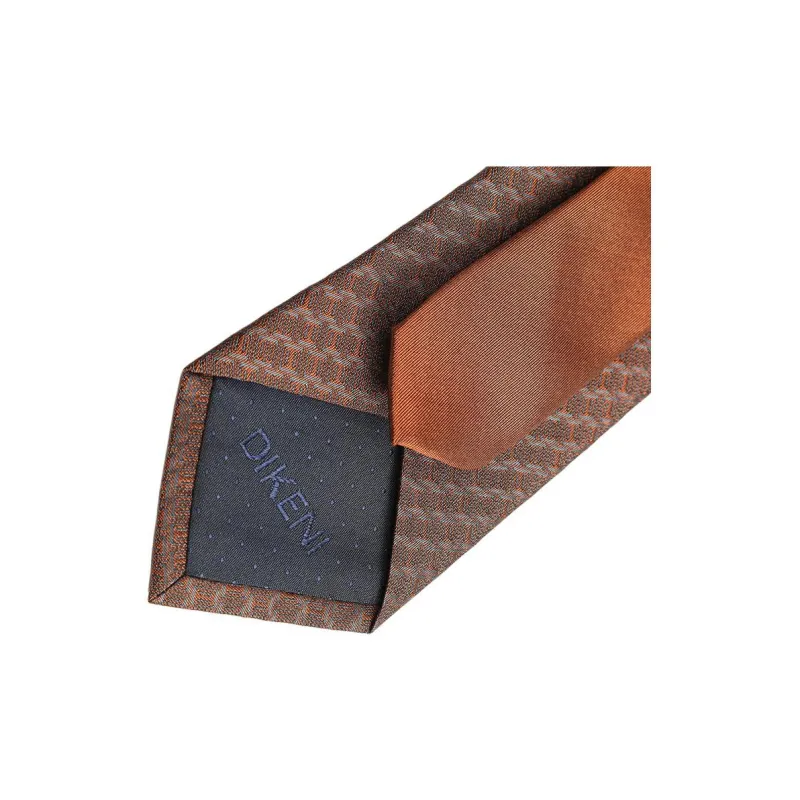 DIKENI Mulberry Silk Ties Men's Gray Jacquard/Coffee Jacquard-3