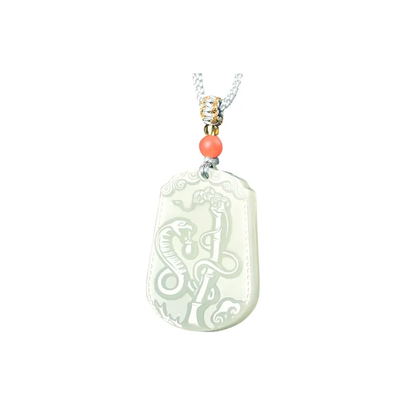 KUNYUYAO Hetian Jade Pendants Pale Greenish White Jade Unisex-30