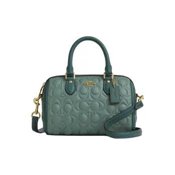 COACH Smooth Leather Shoulder Bag Crossbody Bag Handbag Mini Women's Sage Deep Turquoise