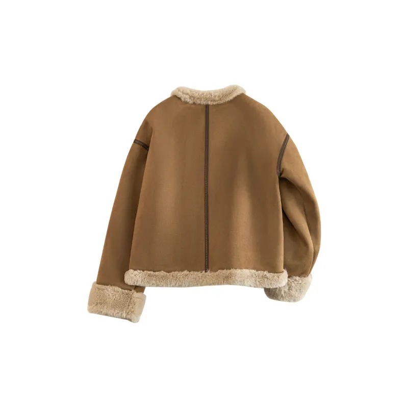 TOUCH Cropped Coats Women's Light Brown-1