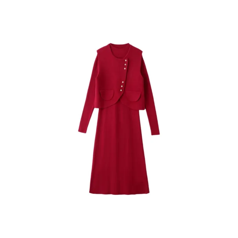 Yi Mengyuan Skirt Set Women's China Red-0
