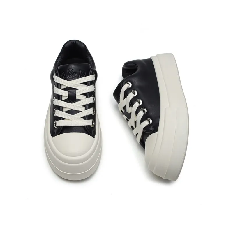 MILLIE'S Low Top Skateboard Shoes Men's Black White-1