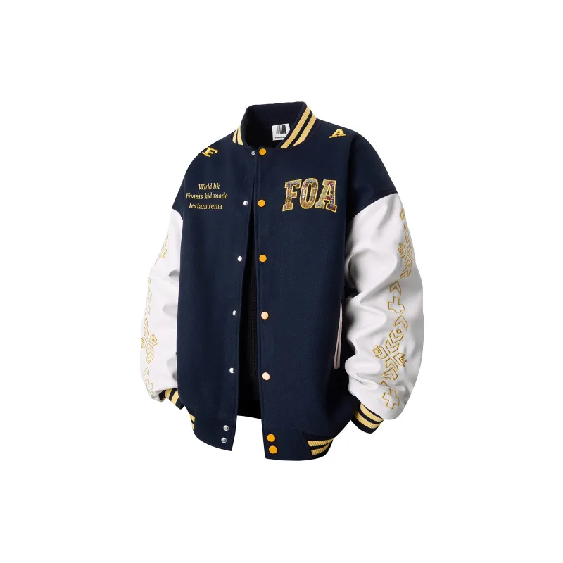 FOASIS Baseball Jacket Unisex Navy Blue-1