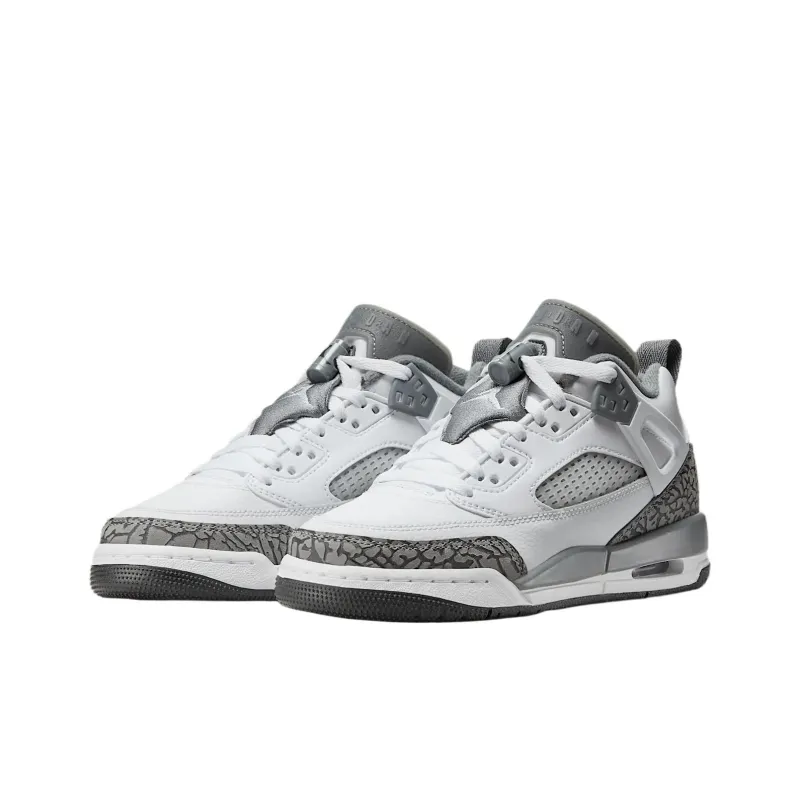 Jordan Spizike Abrasion Resistant Low Top Kids Lifestyle Shoes White Teenagers-3