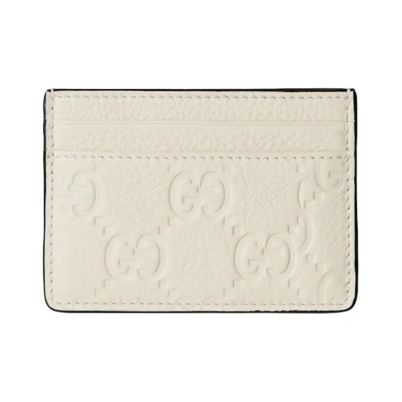 GUCCI Leather Card Holder Unisex Ivory-0