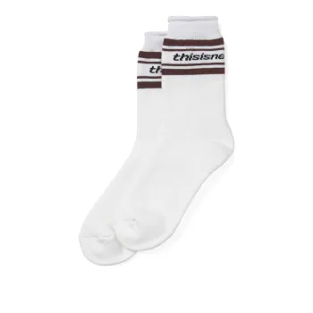 Thisisneverthat FW24 Striped Socks Mid-Calf Socks Unisex 1 Pack White