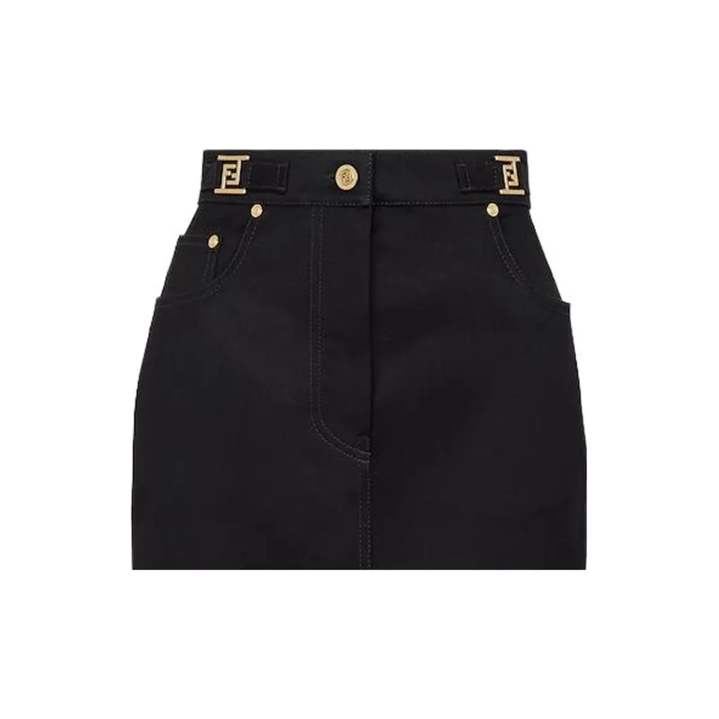 FENDI Casual Short Skirts Women's Black-2