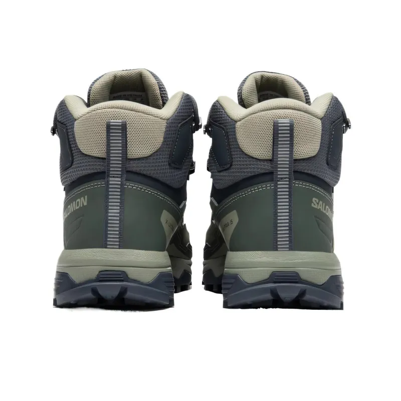 SALOMON Cushioning Waterproof And Breathable Support Mid-Top Trekking Shoes Unisex Gray Green-3