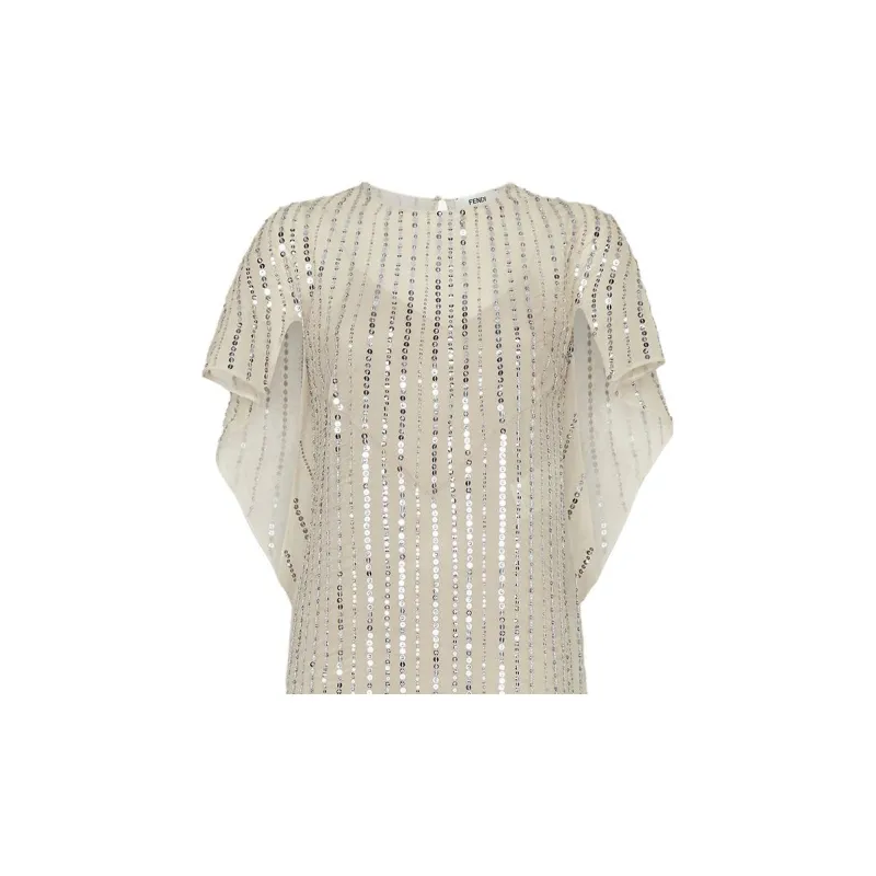 FENDI Short-Sleeved Dresses Women's Silver-3
