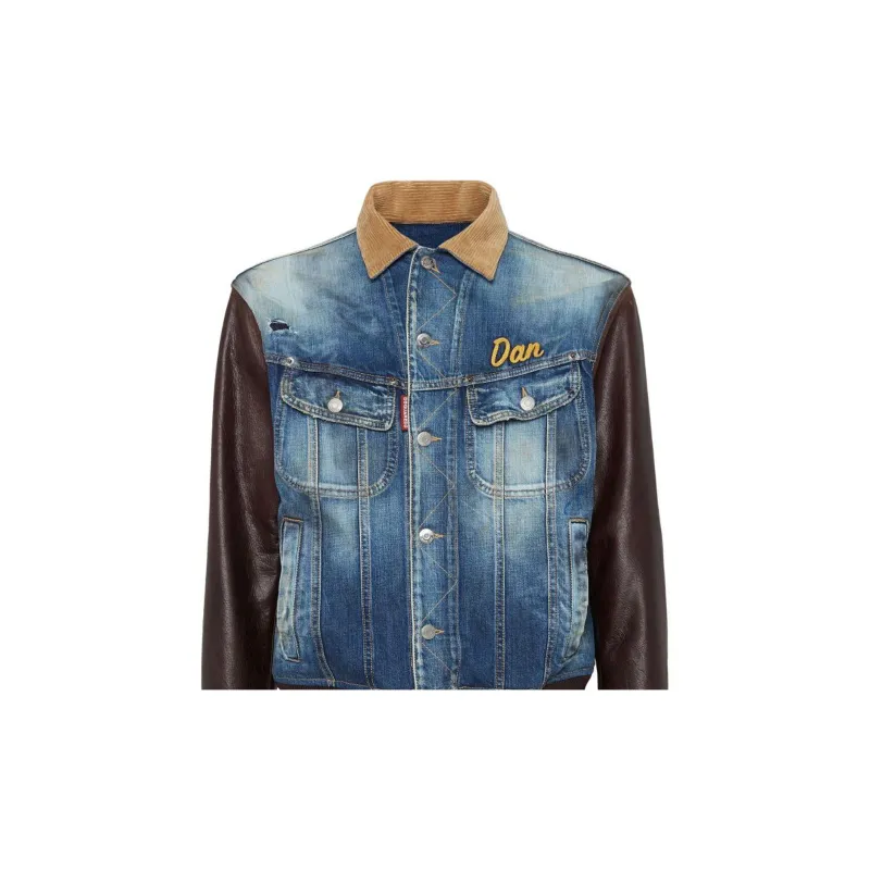 Dsquared2 Medium Rusty Nail Wash L.A. College Distressed Jacket-3