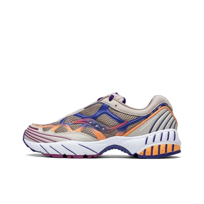 White Mountaineering x Saucony Grid Web Anti-Slip Wear-Resistant Low-Top Casual Running Shoes Men's Tan-0