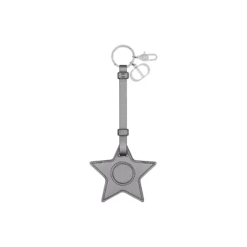 DIOR Calfskin Keychains Women's Gray