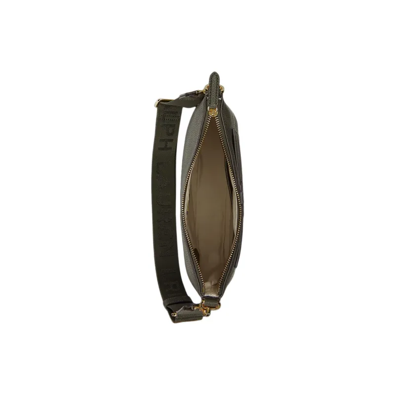 Ralph Lauren Cow Leather Shoulder Bag Crossbody Bag Large Size Women's Dark Green-3