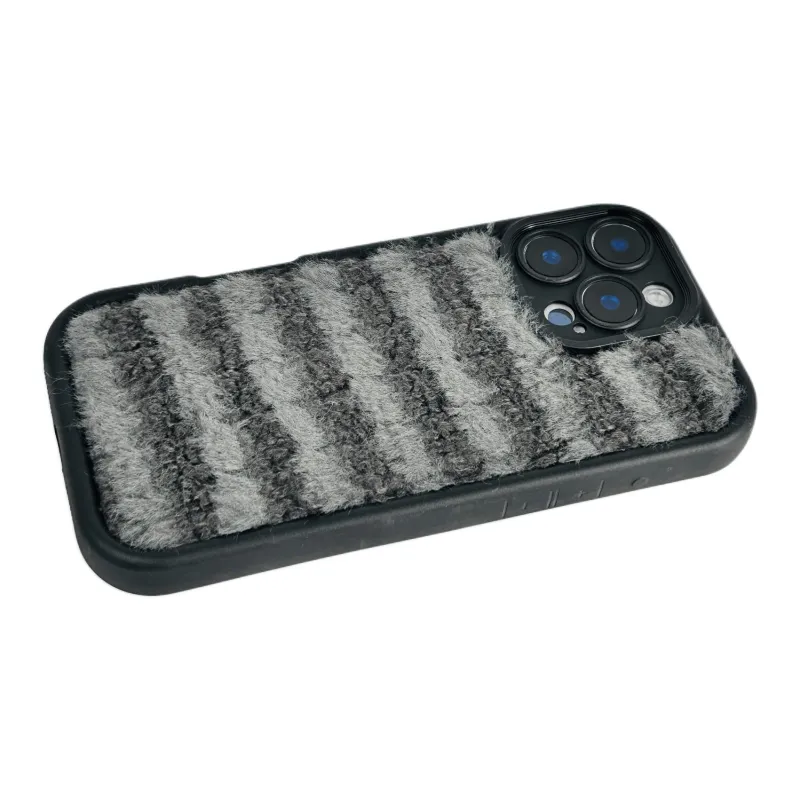 Wei Xin Plush Material Solid Color Plush Plaid Phone Cases Compatible With IPhone 16/15 Pro Max/Apple 13/14 Pro/Max-15