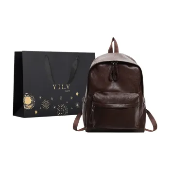 Yi Brigade PU Backpack Regular Women's Black/Coffee