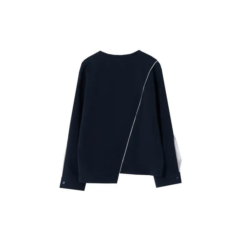 SOON FLOWER Sweatshirt Unisex Navy Blue-1