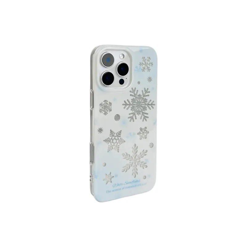 Wei Xin Acrylic Material Cut Out Glitter Snowflake Phone Cases Compatible With IPhone 16/15 Pro Max/Apple 13/14 Pro/Max-1