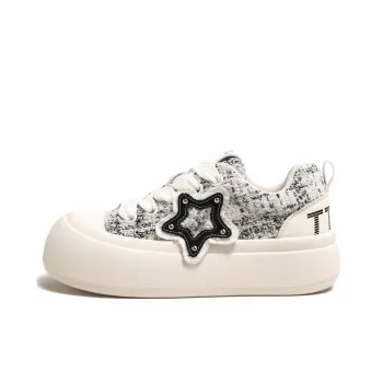 TTKJ Cushioning Height Increasing Abrasion Resistant Low Top Skateboard Shoes Women's Oreo