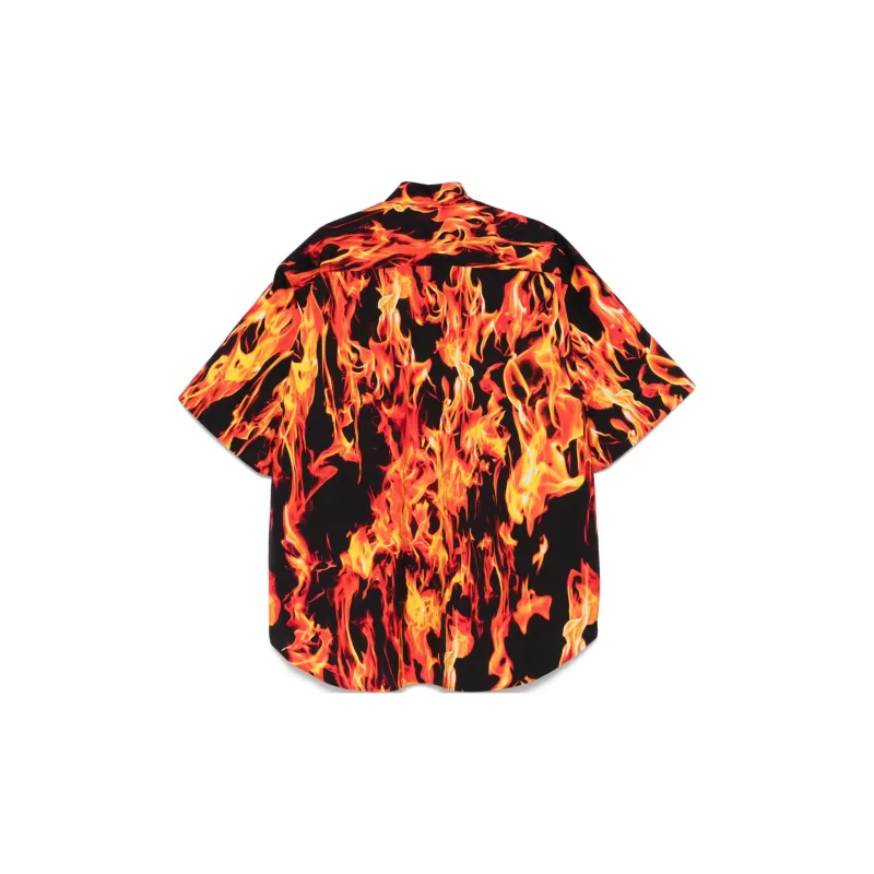 Vetements Flame Print Short Sleeve Shirt-1
