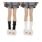 2 Pack (White+Black) Crew Socks, 40cm Length