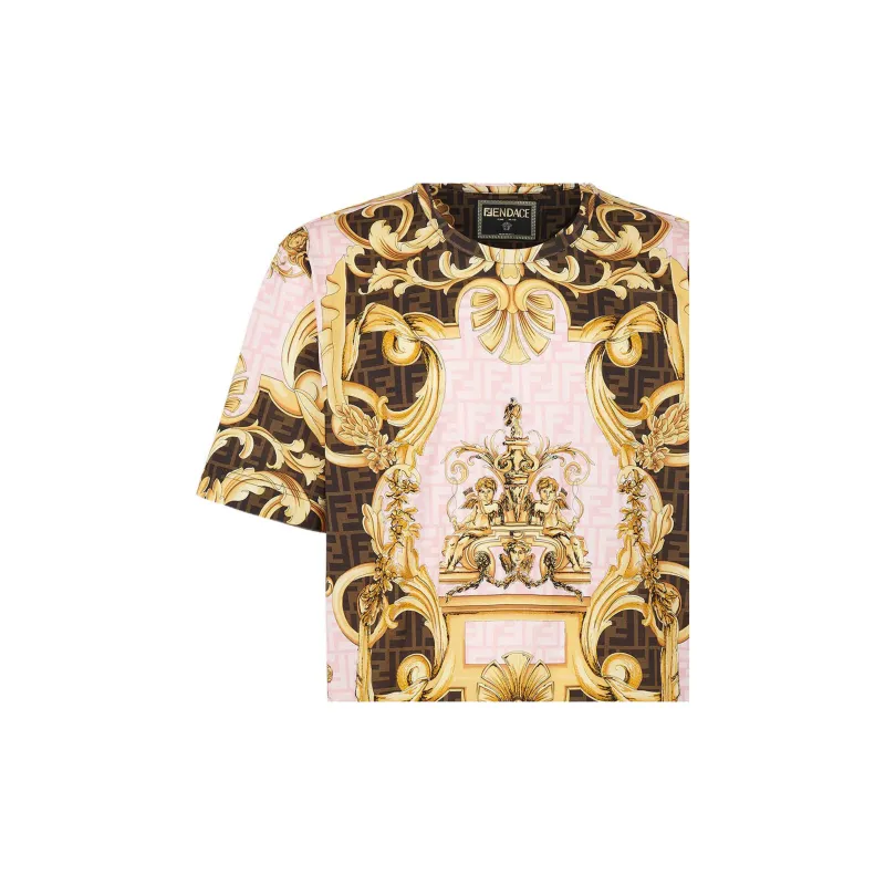 Versace X FENDI X VERSACE T-Shirts Men Pink-2