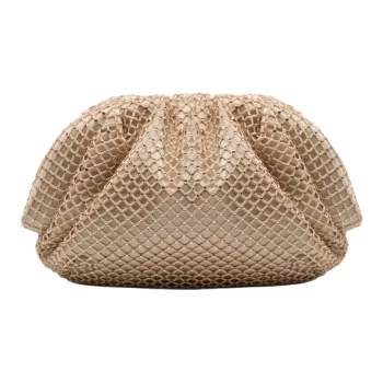 STUDIO AMELIA Silk Satin Clutch Mini Women's Champagne