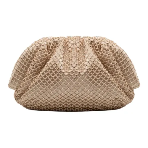 STUDIO AMELIA Silk Satin Clutch Mini Women's Champagne