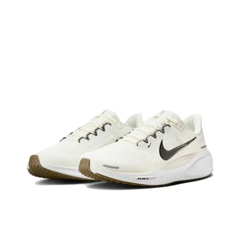Nike Pegasus 41 Anti Slip Wear Resistant Low Top Running Shoes Men's White-2