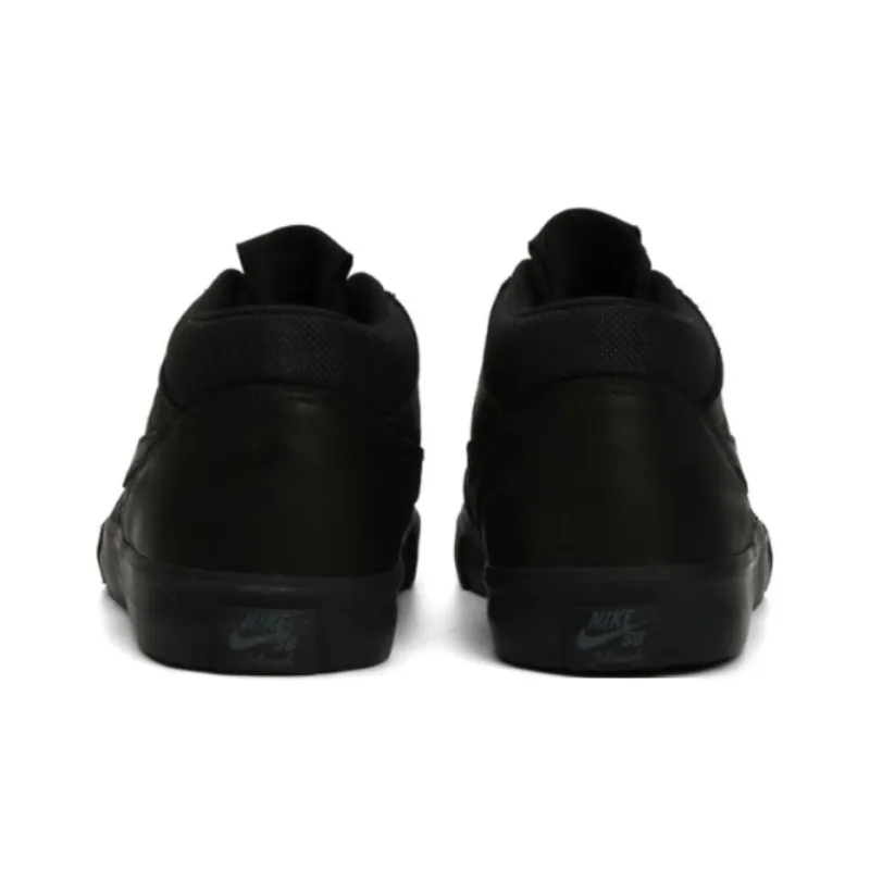 Nike SB Portmore Anti Slip Wear Resistant High Top Skateboard Shoes Unisex Black-3