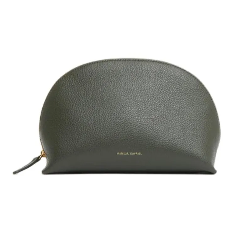 MANSUR GAVRIEL Litchi Grain Leather Clutch Women's Seaweed Green-0