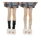 2 Pack (Black+Light Khaki) Crew Socks, 40cm Length