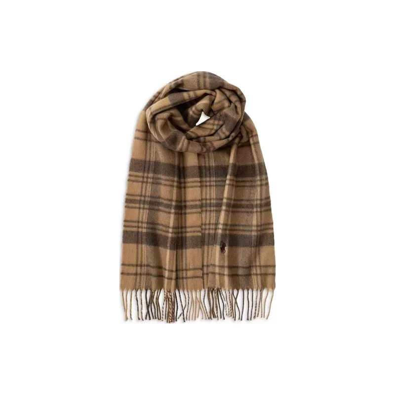 Polo Ralph Lauren Fiber Wool Cashmere Knit Scarves Men's Brown-1