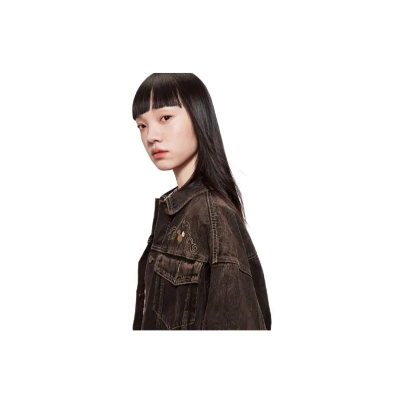 H&M New Year Denim Jackets Women's Dark Brown-2
