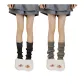 2 Pack (Black+Smoke Gray) Crew Socks Set 40cm