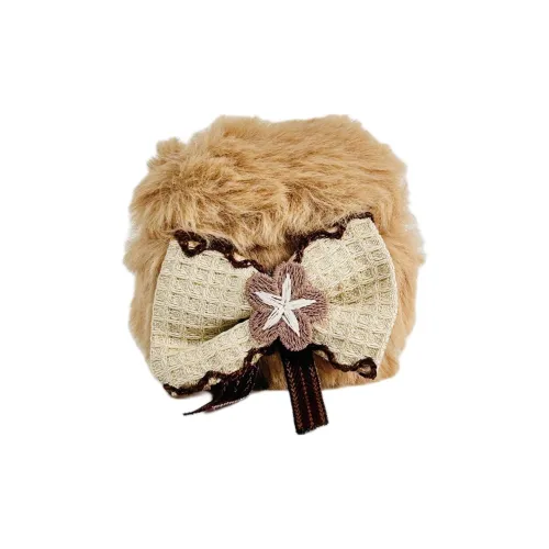Sopi Compatibility With Apple AirPods 4/2/3/4th Generation/AirPods Pro/Pro 2 Plush Brown Plush Bowknot Headphone Cases