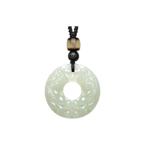 BYTHERE Hetian Jade Necklaces Pale Greenish White Jade Unisex