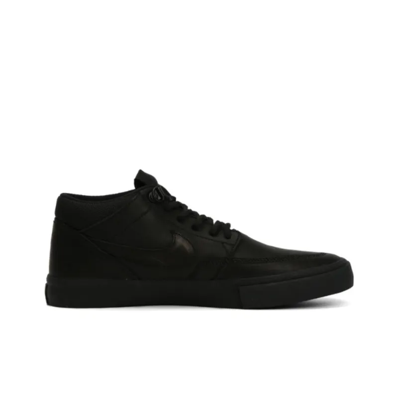 Nike SB Portmore Anti Slip Wear Resistant High Top Skateboard Shoes Unisex Black-1