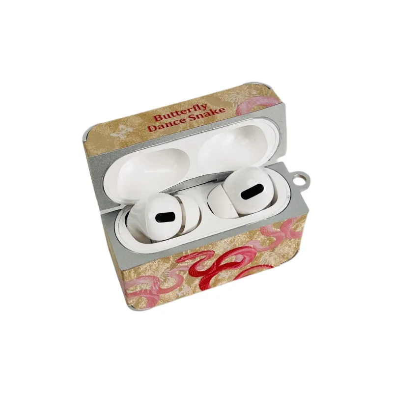 Wei Xin Compatibility With Apple AirPods 4/2/3/4th Generation/AirPods Pro/Pro 2 Leather Firework Snake Headphone Cases-10