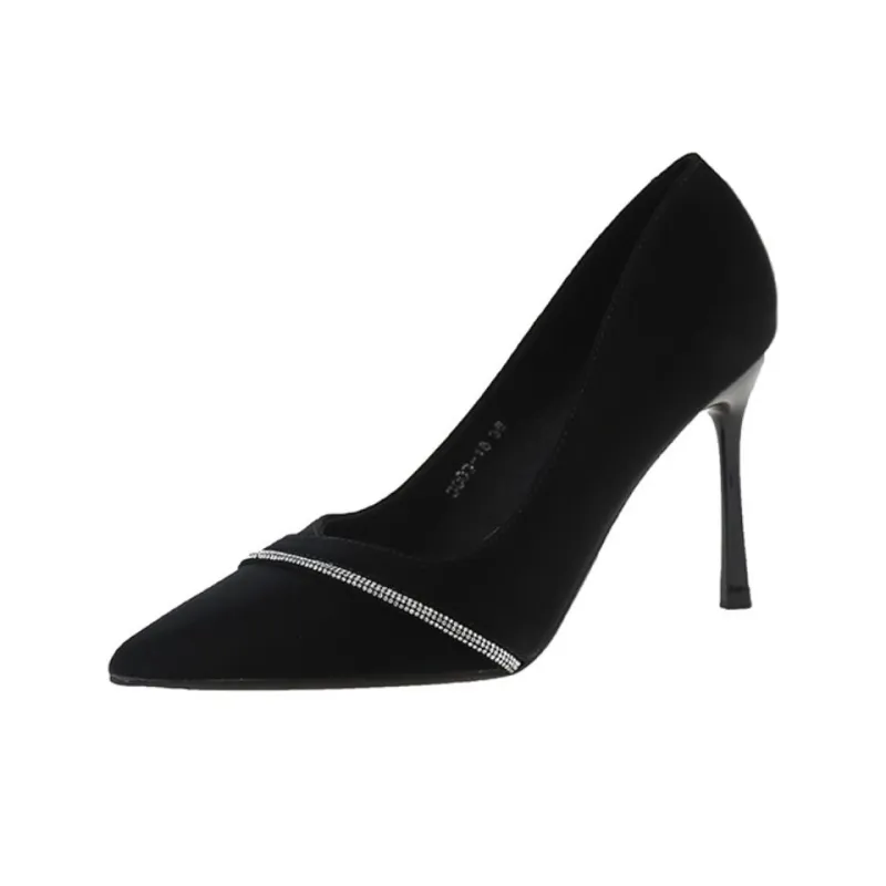 Baibianzhiheren Slim Heel High Heels 9CM Women's Black-0
