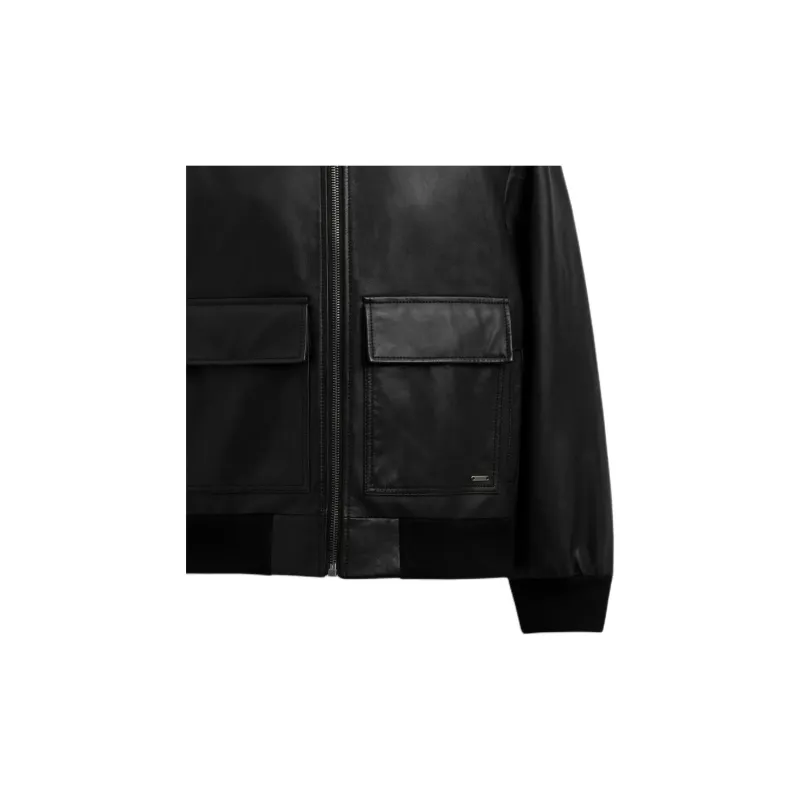 COACH FW24 Leather Jacket Men's Black-4