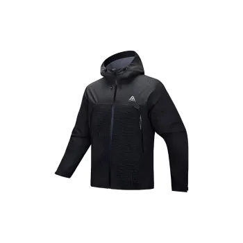 Anta Outdoor Collection Waterproof And Windproof Windbreaker Jacket Men's Basic Black
