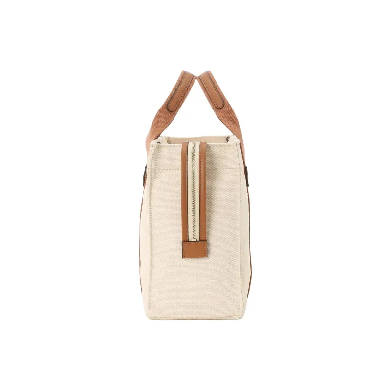 GUESS Cotton Tote Bag Shopping Bag Shoulder Bag Crossbody Bag Handbag Small Size Women's Camel-2