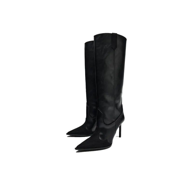 ZARA Knee high Boots Women's Black-1
