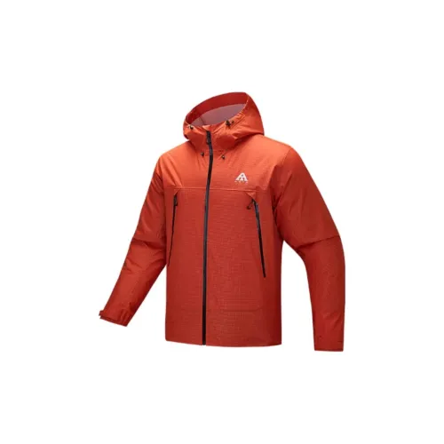 Anta Outdoor Collection Waterproof And Windproof Windbreaker Jacket Men's Flame Orange Red