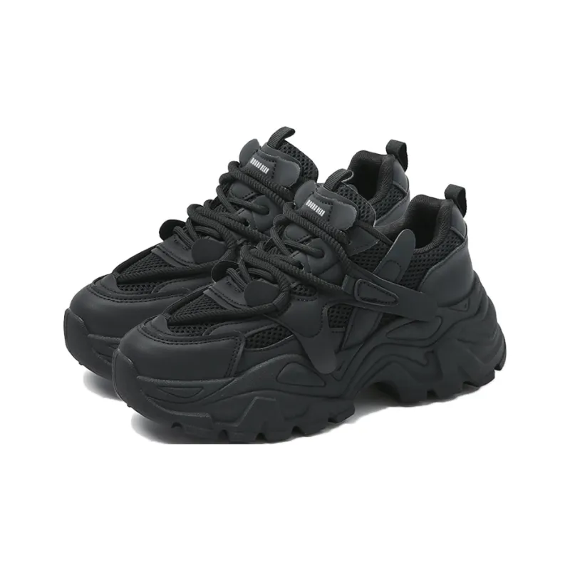 Budding Bear Height Increasing Wear-Resistant Lightweight Breathable Slip-Resistant Low-Top Chunky Sneakers Women's-15