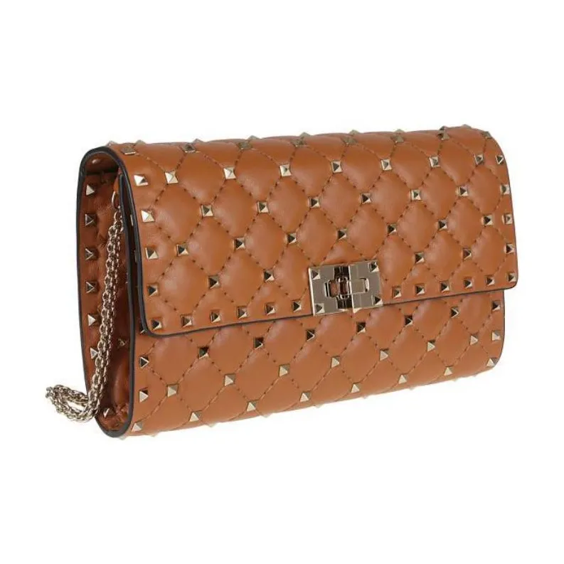 Valentino Nappa Leather Shoulder Bag Women's Brown-1