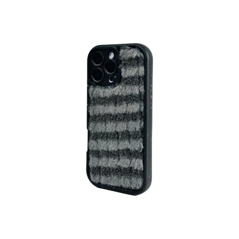Wei Xin Plush Material Solid Color Plush Plaid Phone Cases Compatible With IPhone 16/15 Pro Max/Apple 13/14 Pro/Max-14