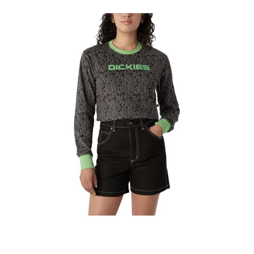 Dickies Crop Tops Women's Charcoal Gray